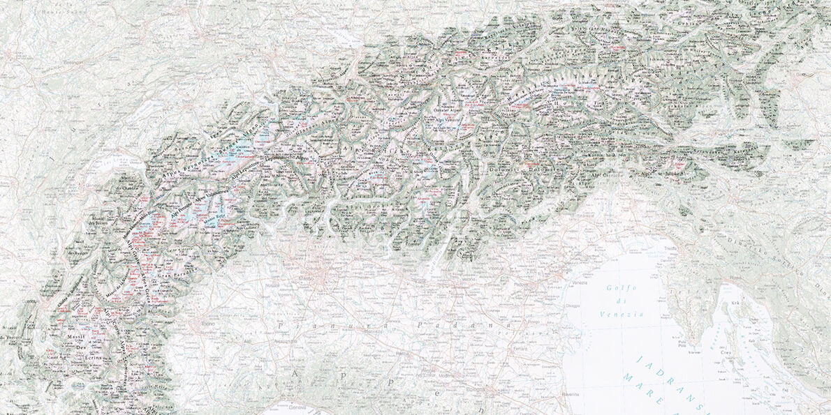 Carte de l'arc alpin